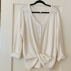 White waffle henley from UpWest